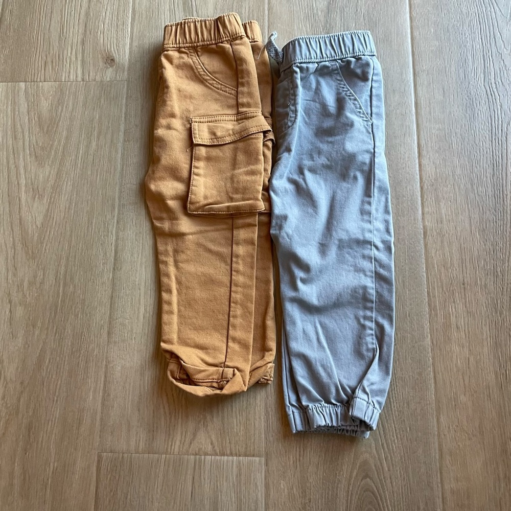 18M Toddler Boy Pants - Brown and Light Gray
